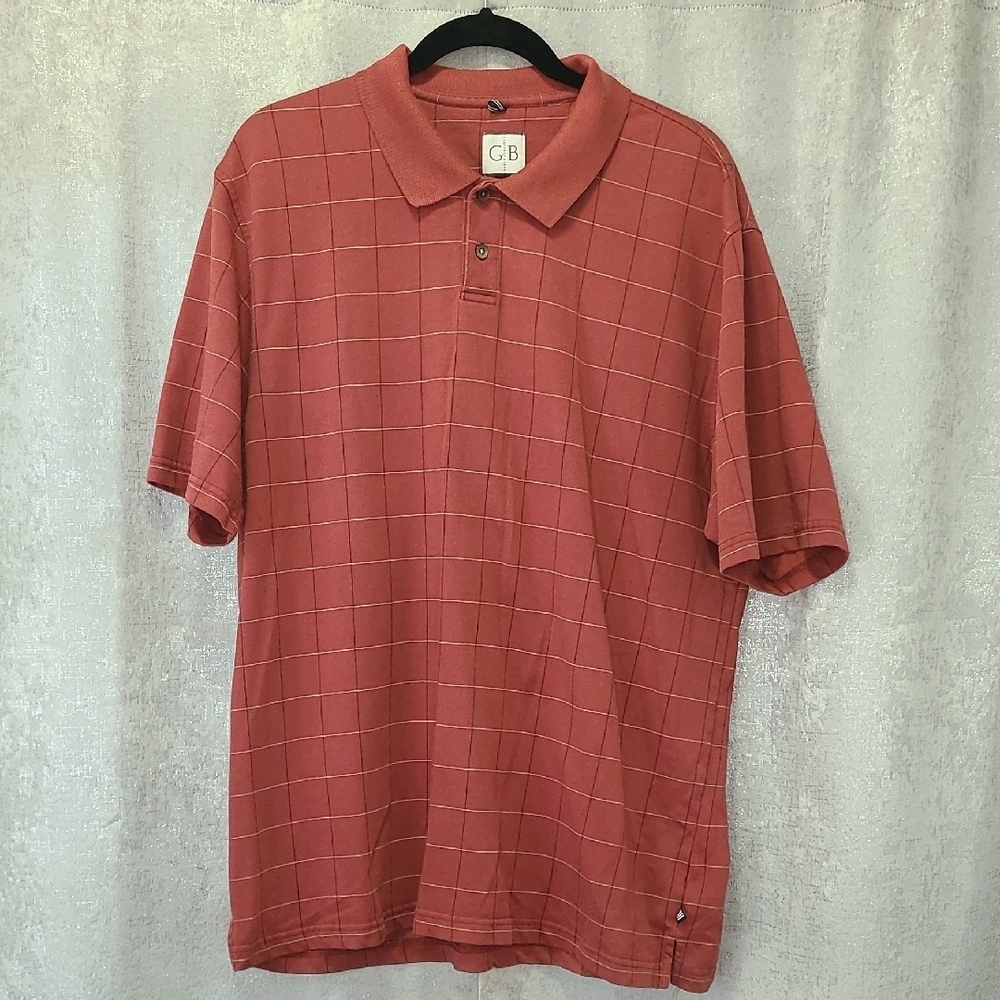 Geoffrey Beene Red Polo Shirt Classic Casual‎ Fit